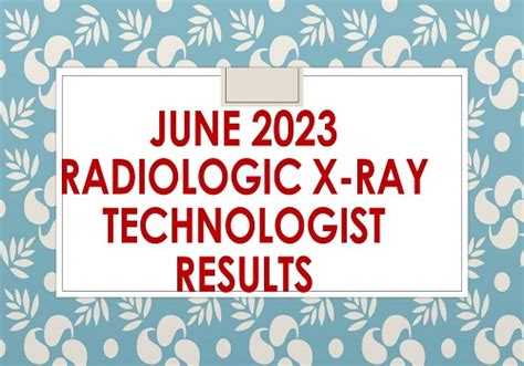 June 2023 Radiologic And X.